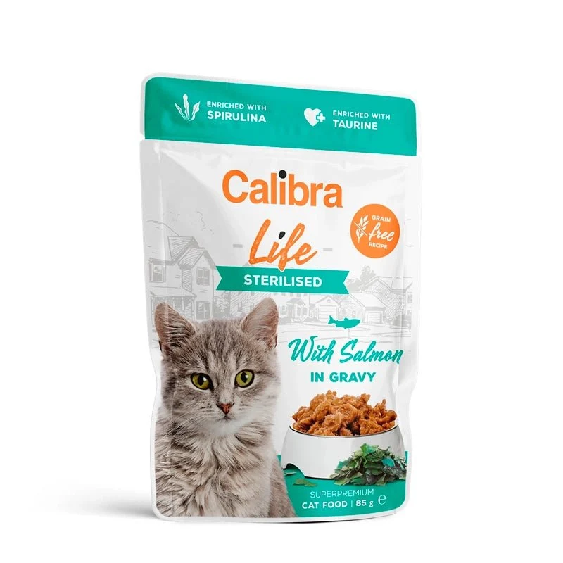Calibra Cat Life Pouch Esterilizados Salmón 28 pouches de 85g