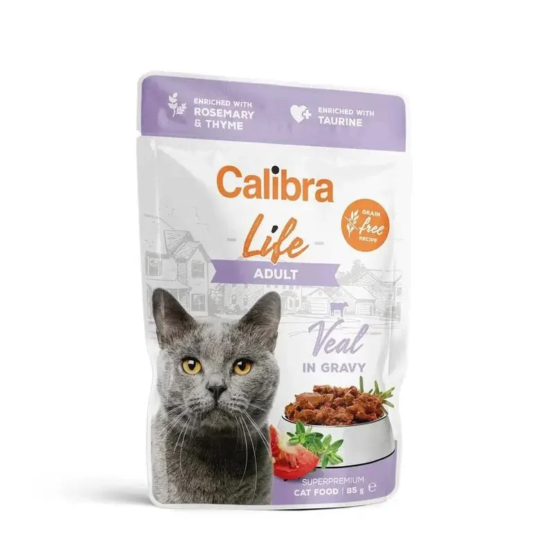 Calibra Cat Life Pouch Adult Ternera en Salsa 28 x 85g