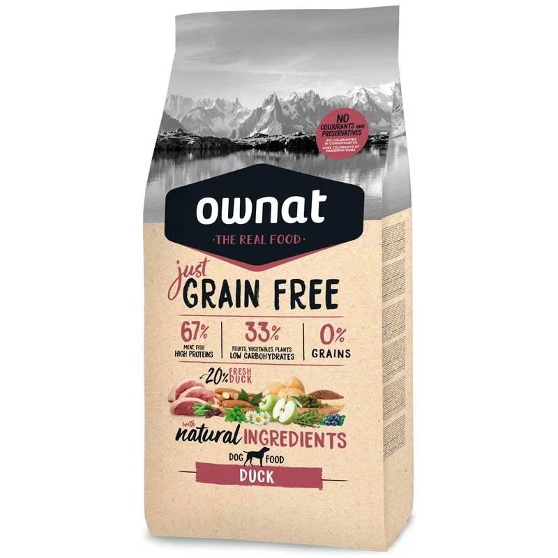Ownat Just Canine Adult Grain Free Pato Pienso para Perros 3Kg