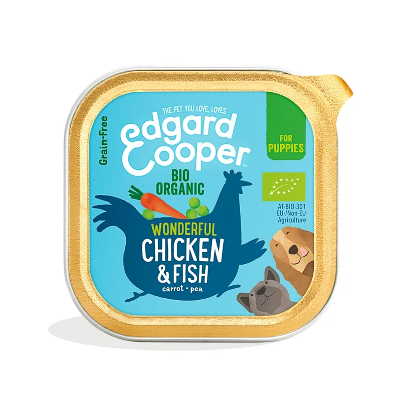 Edgard & Cooper Dog tarrina BIO Puppy Pollo y Pescado 100g
