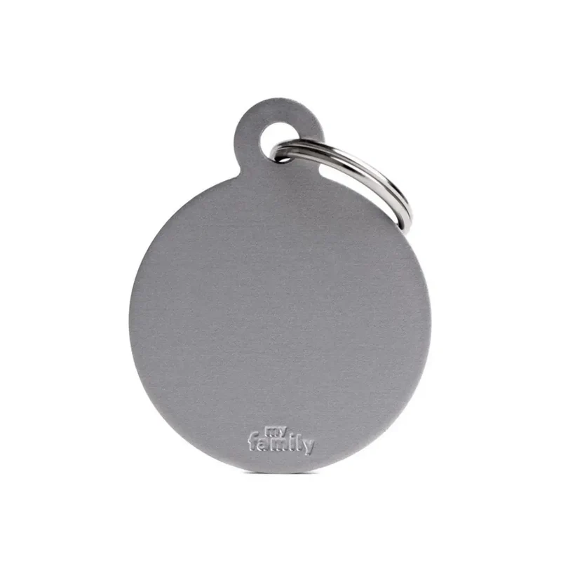 Placa Identificativa MyFamily Basic Círculo Aluminio gris