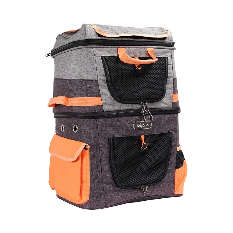 Ibiyaya Mochila 2 Niveles (Negro/Naranja)