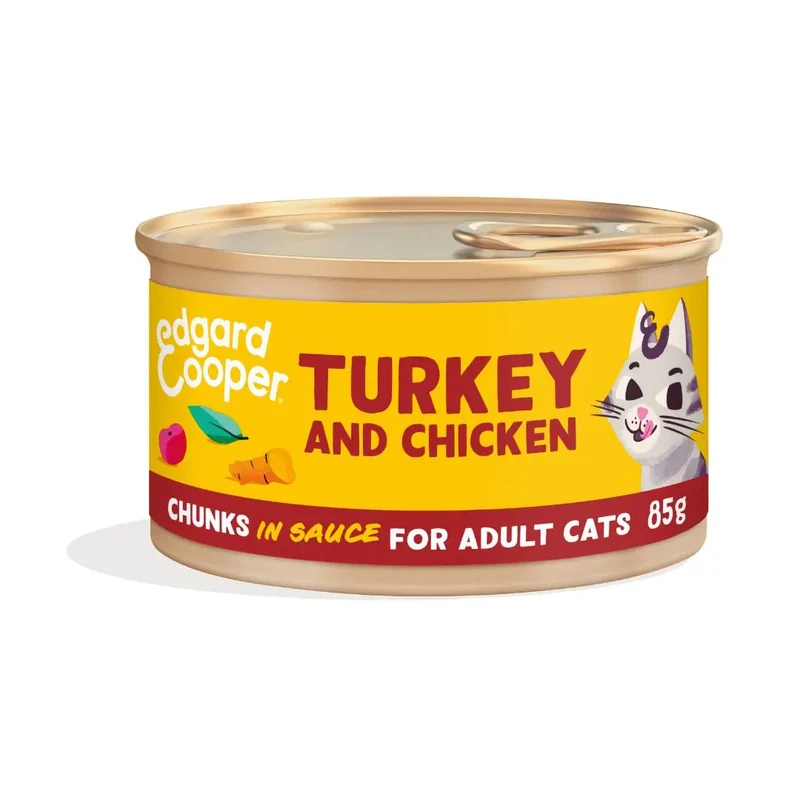 Edgard & Cooper Cat Trocitos en Salsa Pavo y Pollo de Corral 85g