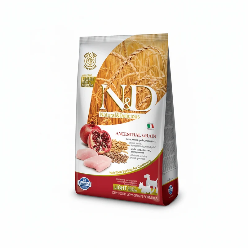 Farmina N&D Ancestral Grain Pollo y Granada Mini Light 2,5Kg