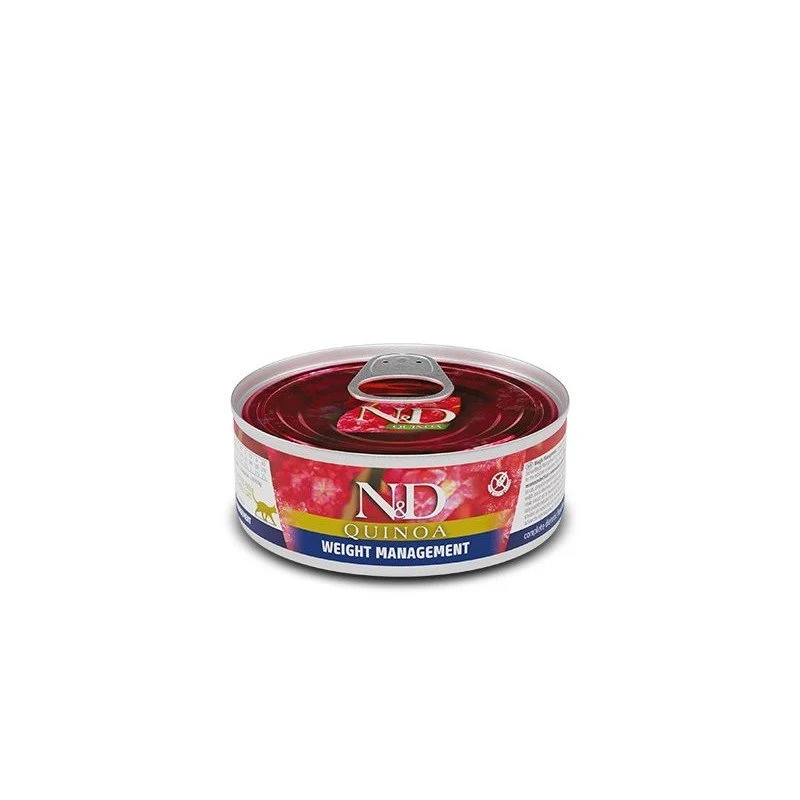 Farmina ND Quinoa Gestión de Peso Gatos Lata 80g, 24 ud