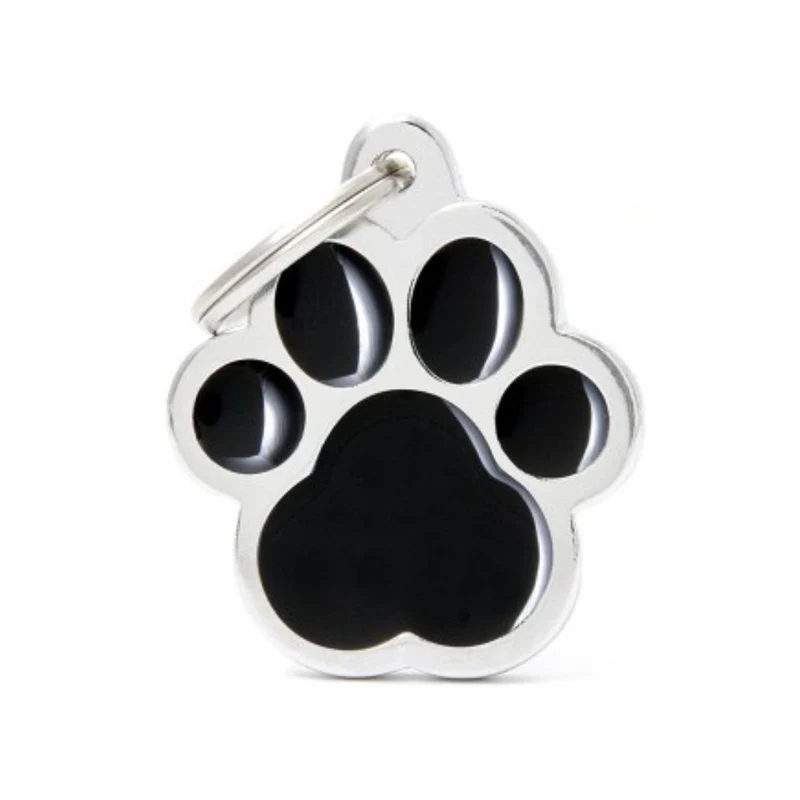 Placa Identificativa MyFamily Classic Huella Grande Negra