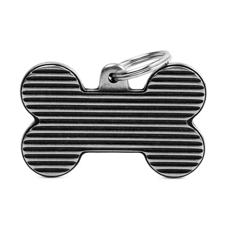 Placa Identificativa MyFamily Hueso XL Bronx Persiana Plata