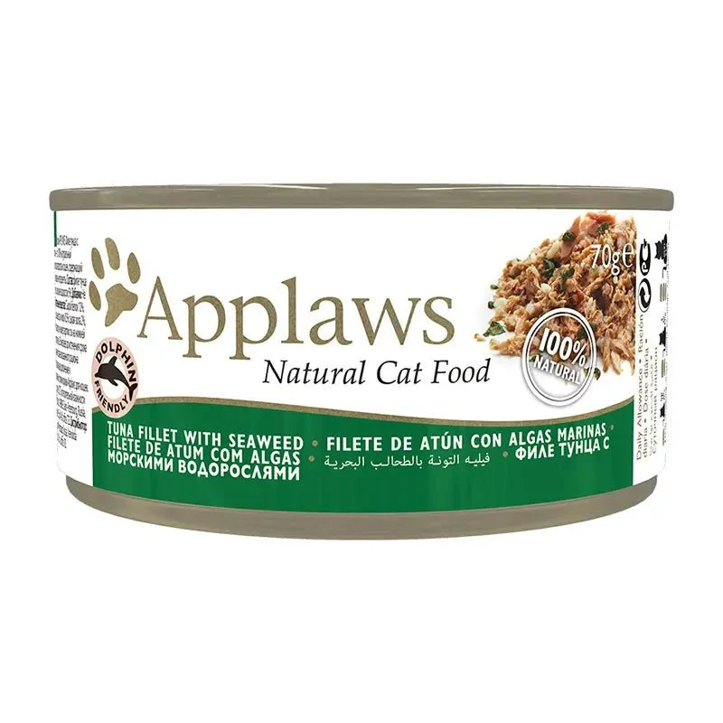 Applaws Atún con Algas Comida Húmeda para Gatos 70g, 24 ud