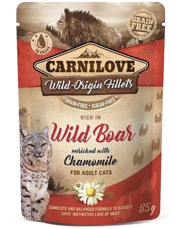 Carnilove Cat Pouch Jabali Alimento Húmedo 24x85g