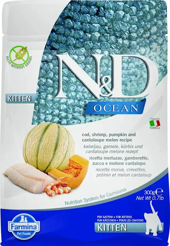 Farmina N&D Cat Kitten Ocean Bacalao Calabaza Alimento Seco 300g