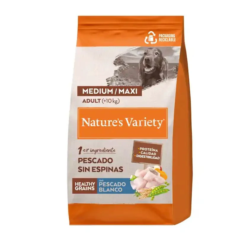 Nature's Variety Healthy Grain Pienso para Perro Adulto Mediano Sabor Pescado 12Kg