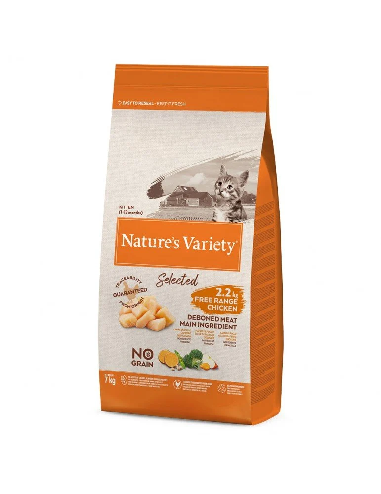 Nature's Variety Cat No Grain Kitten Pollo Alimento Seco 7Kg