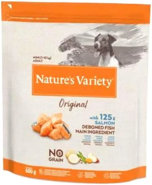 Nature's Variety Salmón Granulado para Perros Adultos Mini 600g