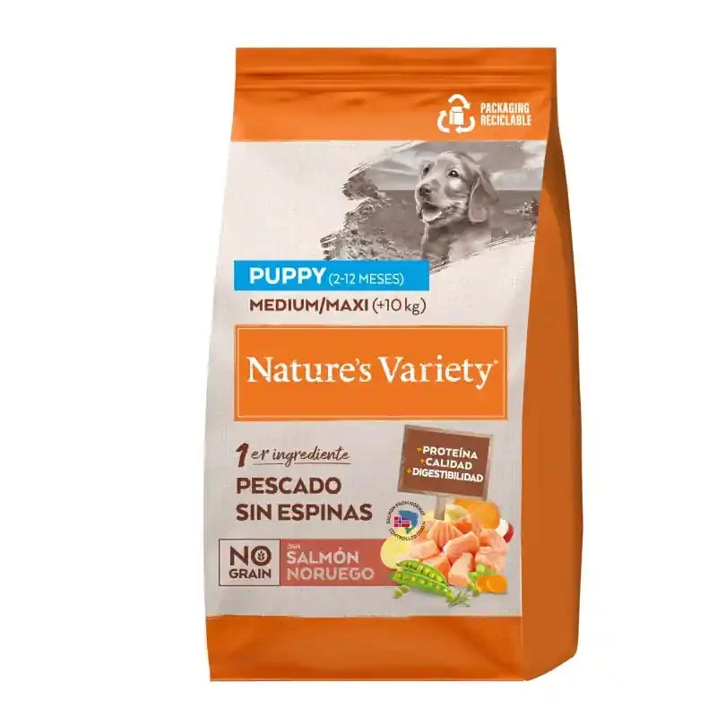 Nature's Variety Dog No Grain Puppy Medium Salmón 12Kg