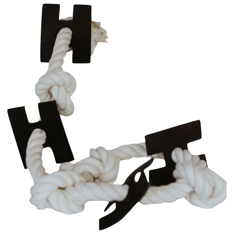 Huntlea Rope 5 Knot with H Leather Dog Toy - XL