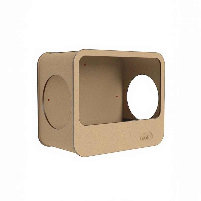 Cueva Rectangular para Gatos — Fijación a Pared Madera MDF
