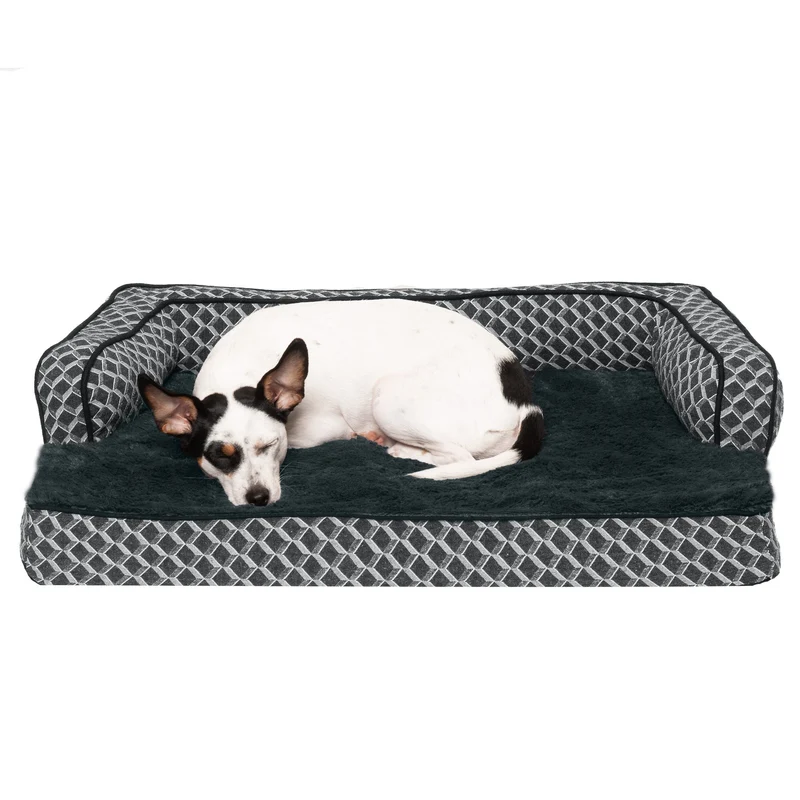 Sofa Dog Bed - Plush & Diamond Decor Comfy Couch