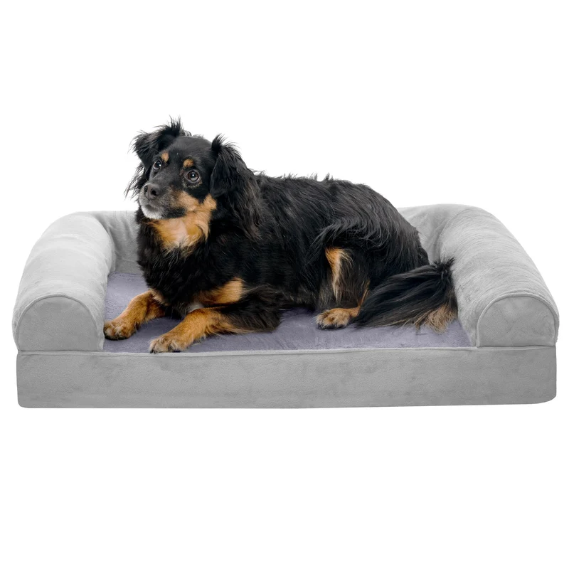 Sofa Dog Bed - Faux Fur & Velvet