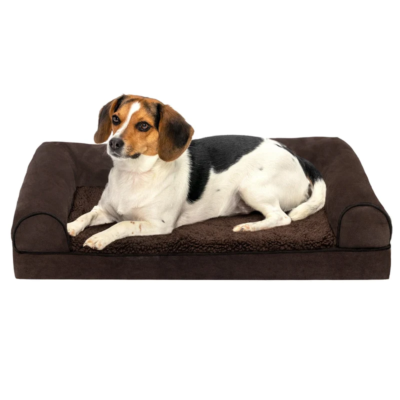 Sofa Dog Bed - Faux Fleece & Chenille