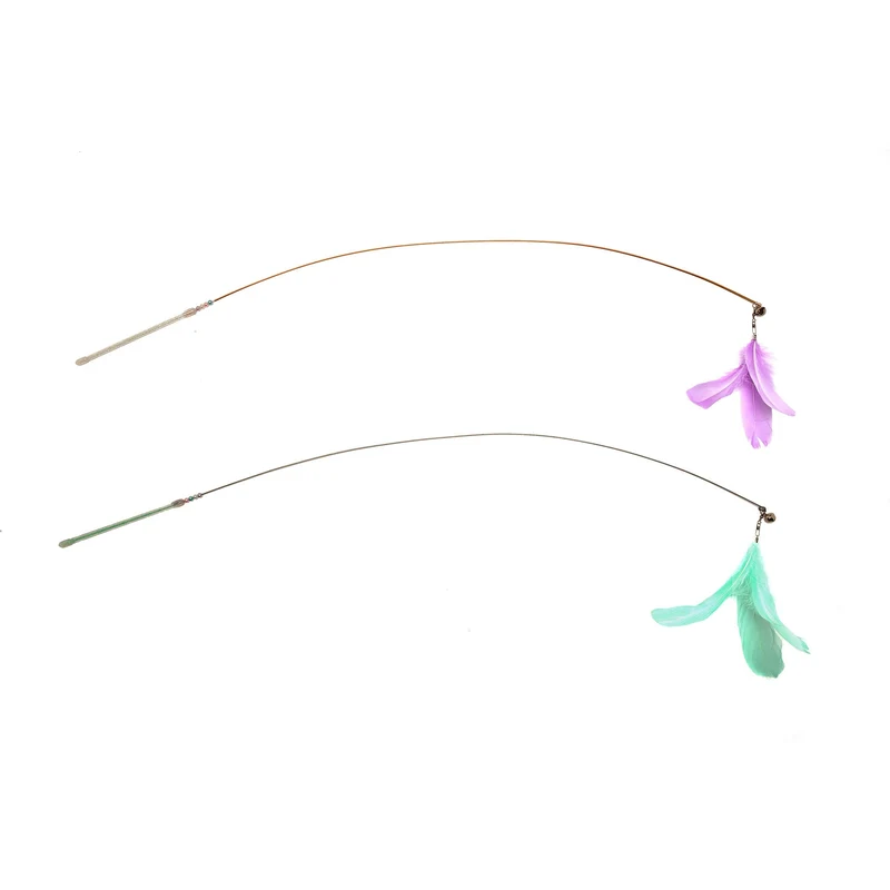 Dizzy Kitty Feather Cat Wand Toy (2 pack)