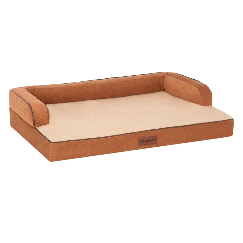 Plush & Cable Corduroy Comfy Couch Pet Bed