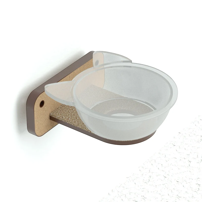 Comedero de Pared Individual para Gatos — Madera MDF CUENCO plastico Colombia