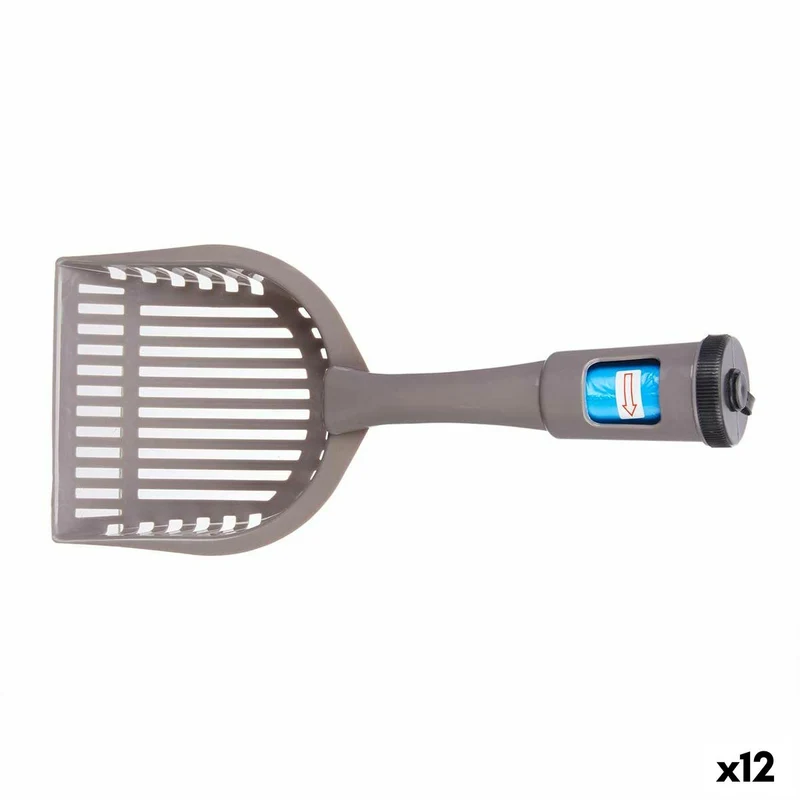 Dustpan Mascow Anthracite Plastic 28 x 7 x 12,5 cm Pets Bag Dispenser (12 Units)