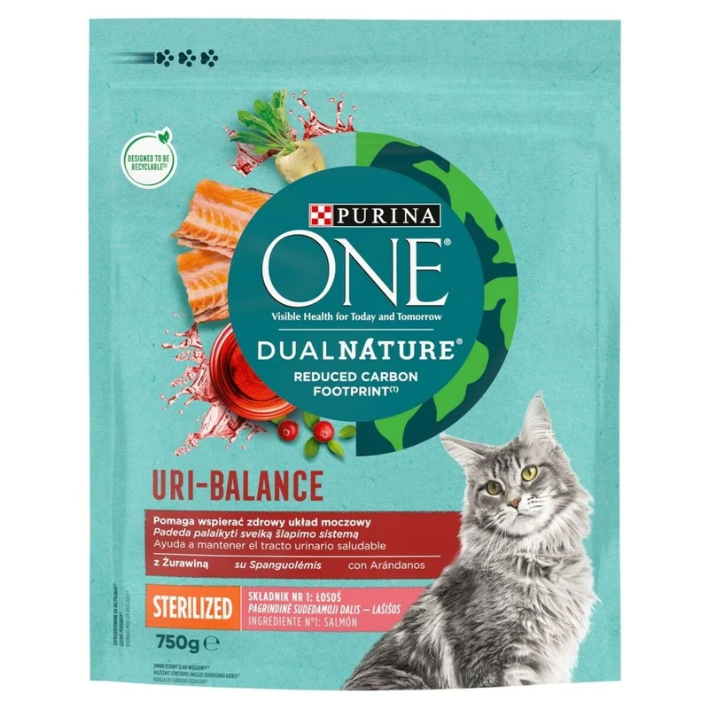 Cat food Purina Dual Nature Uri-Balance Sterilized Adult Salmon Fish 750 g