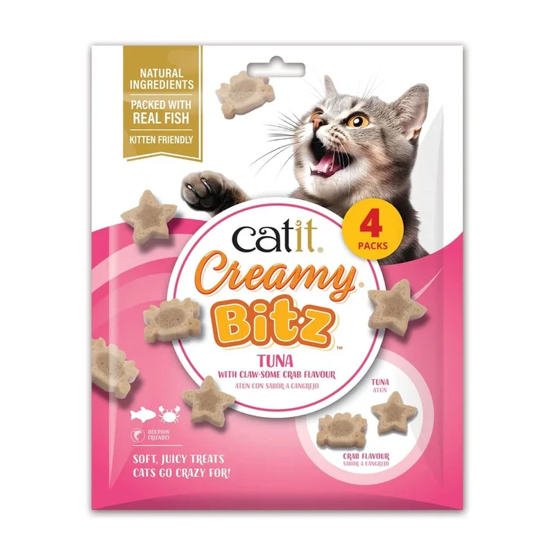 Catit | Creamy Bitz Atún - Sabor a Cangrejo (4x10 g)