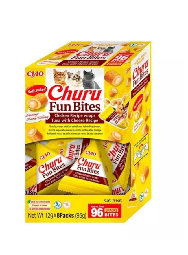 Churu Cat Fun Bites Frango + Atum e Queijo Caixa 96g