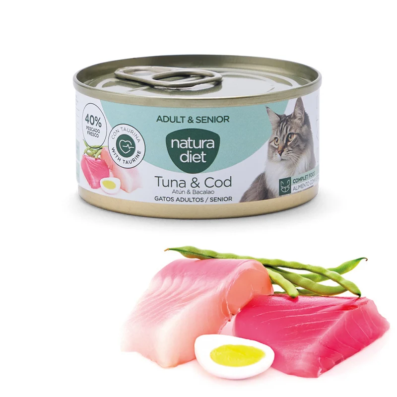 Natura Diet Cat Paté Adult & Senior Tuna & Cod 24 x 85g