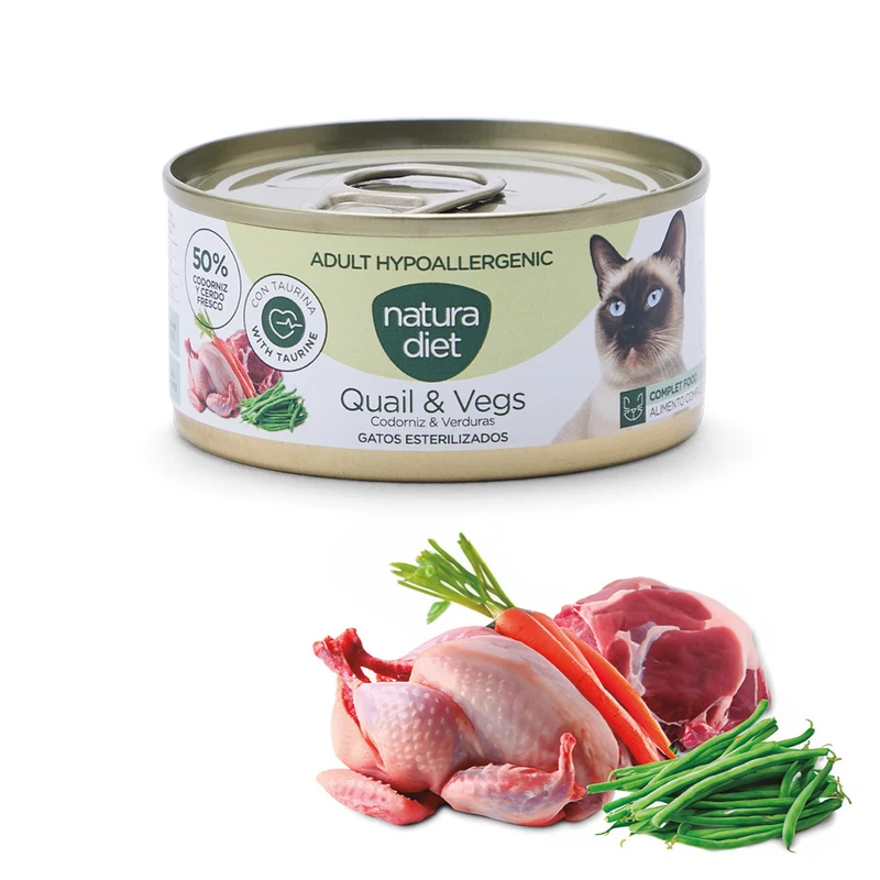 Natura Diet Cat Paté Adult Hypoallergenic Quail & Vegs 24 x 85g