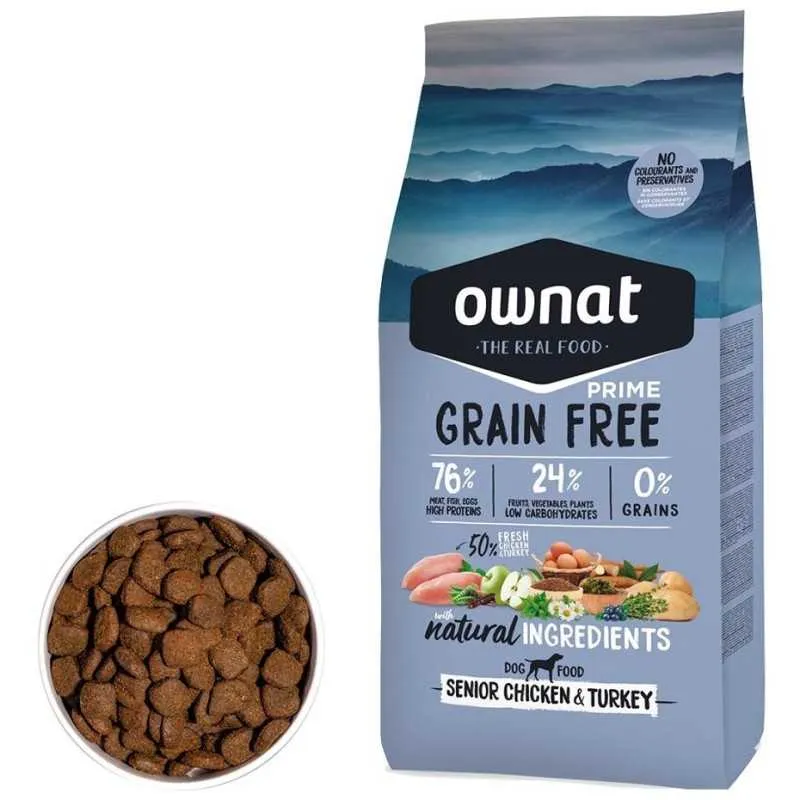 Ownat Prime Canine Senior Sin Cereales Pollo Pavo 12kg