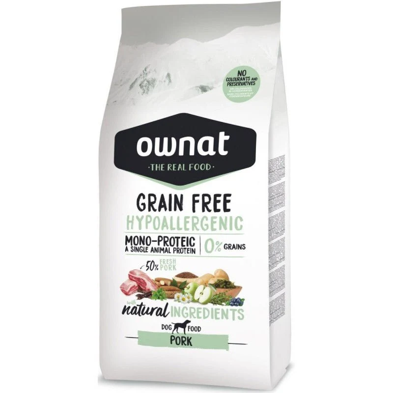 Ownat Canine Adult Hypoallergenic Grain Free Cerdo Alimento Seco 12Kg