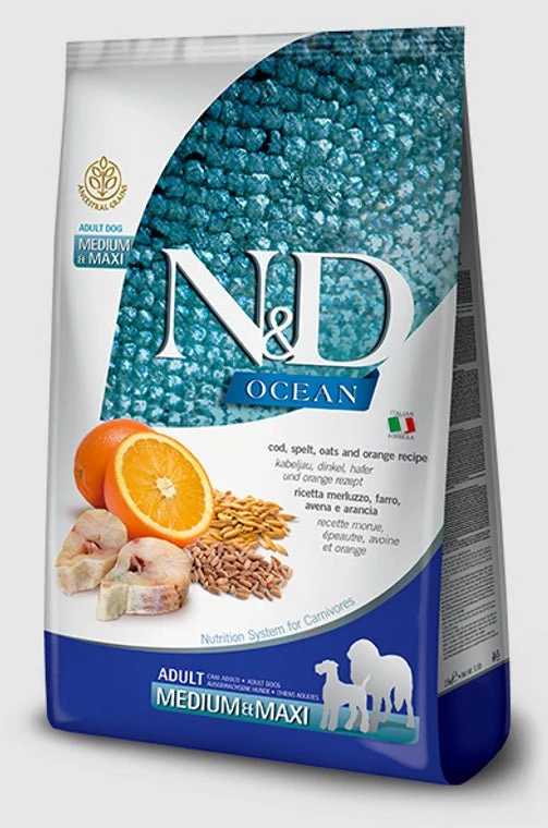 Farmina N&D Dog Ocean Low Grain Medium Maxi Bacalao Croquetas 12kg