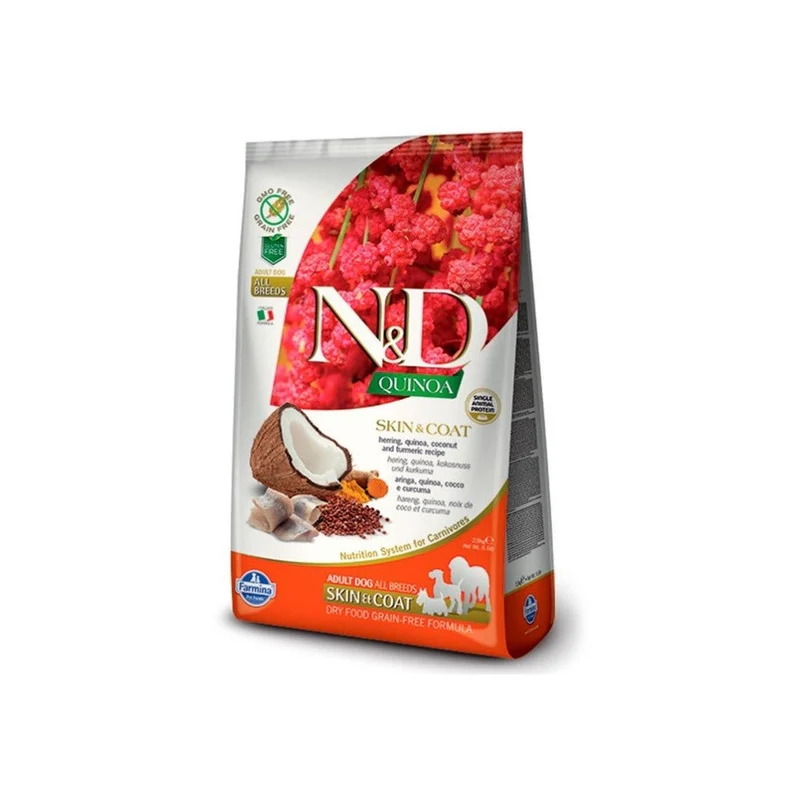 Farmina ND Dog Quinoa Skin Coat Arenque Pienso para Perros Adultos 7kg