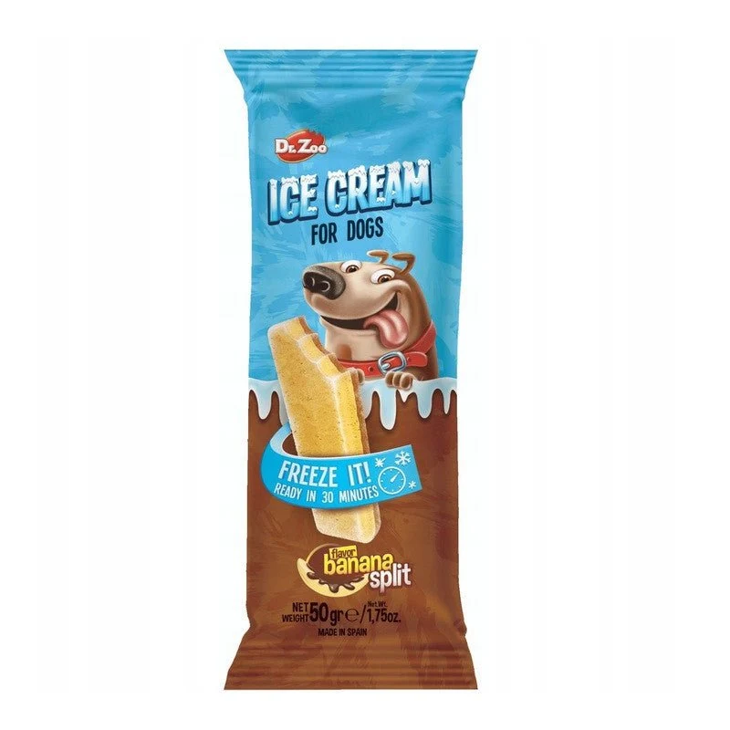 Drzoo Helado para Perros Banana Split Pack de 6 unidades de 50g