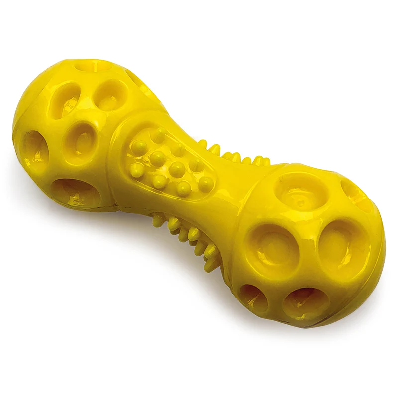 Hueso amarillo super resistente para perros masticable - Juguetes caninos - Favorece la eliminación del sarro
