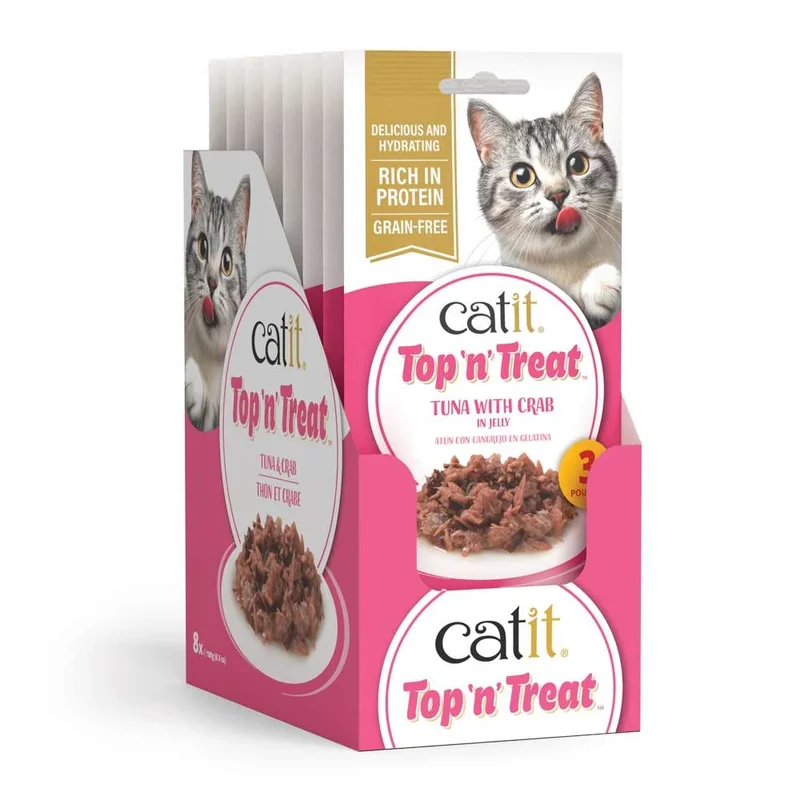 Catit | Top 'N' Treat - Atún con Cangrejo (10 paquetes de 3x60g)