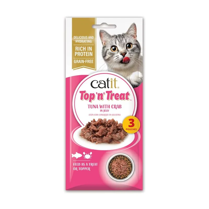 Catit | Top 'N' Treat - Atún con Cangrejo (3x60g)