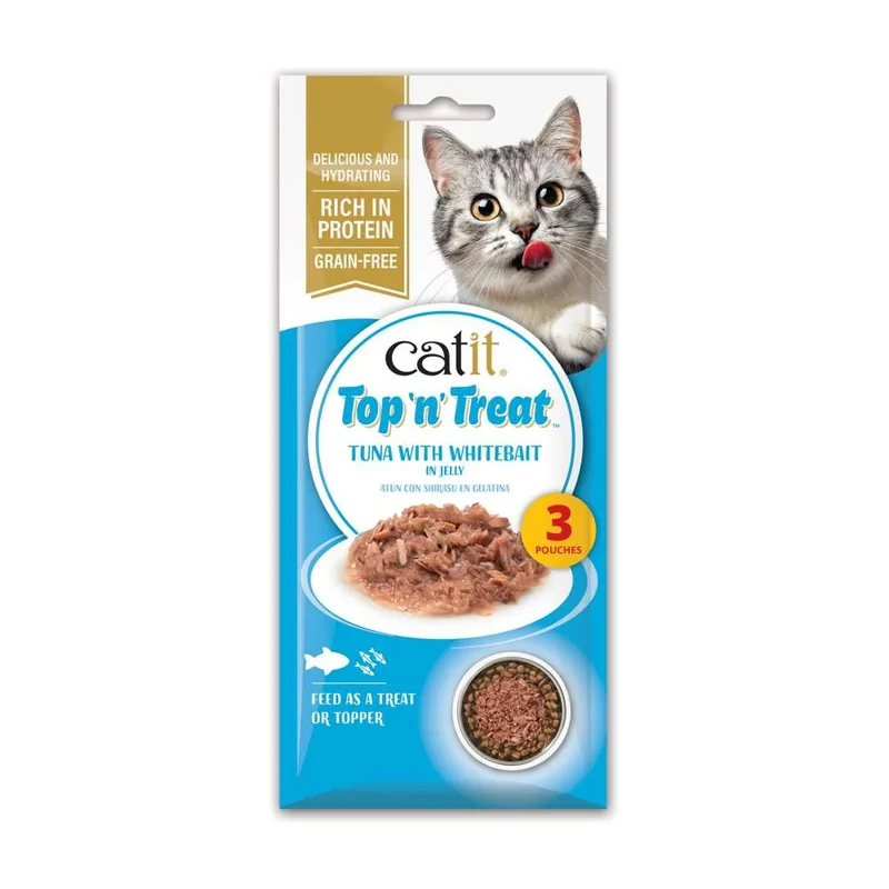 Catit | Top 'N' Treat - Atún con Shirasu (3x60g)