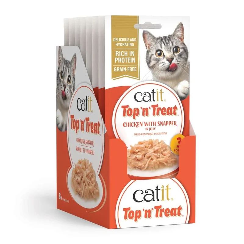 Catit | Top 'N' Treat - Pollo con Pargo (10 paquetes de 3x60g)