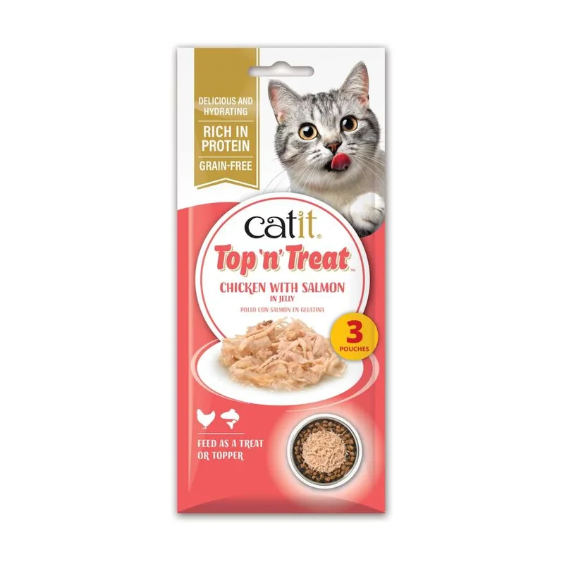 Catit | Top 'N' Treat - Pollo con Salmón (3x60g)