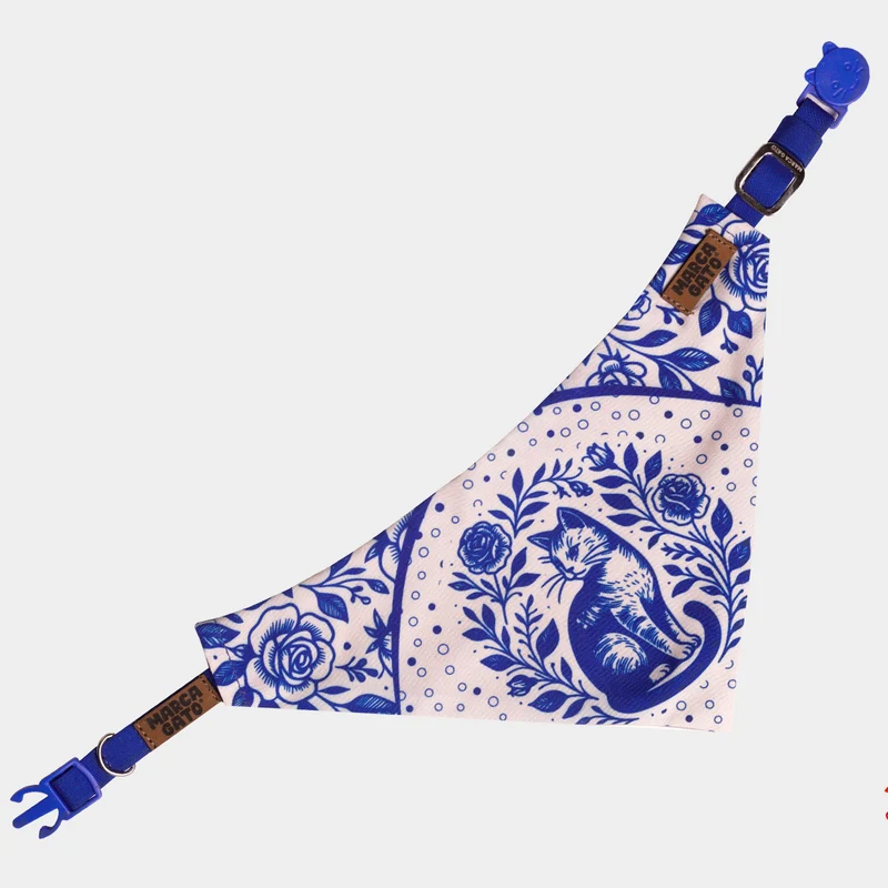 Pañoleta Blue Cats and Roses