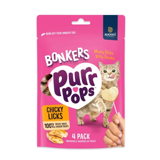 Bonkers | Purr Pops - Pollo | Piruleta de snack liofilizado (4x6g)