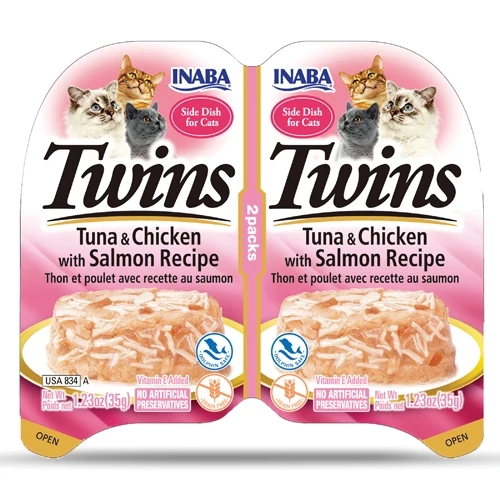 Churu Twins Bandeja x 2 - Atún y pollo con salmón - Rosado