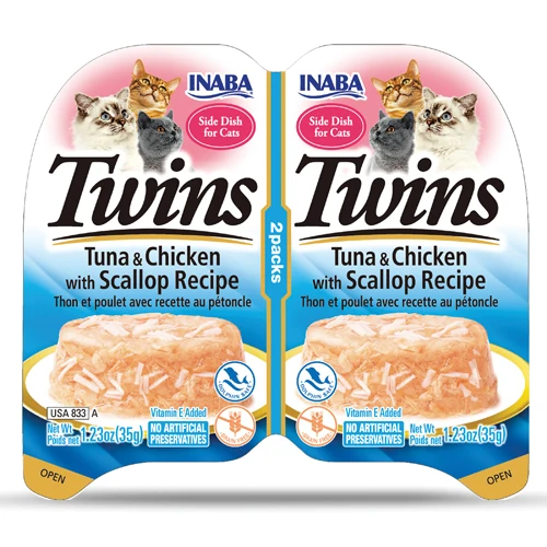 Churu Twins Bandeja x 2 - Atún con pollo y vieiras - Azul