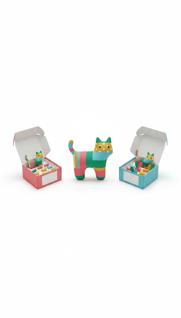 Juguete de peluche con patrones gráficos para gatos