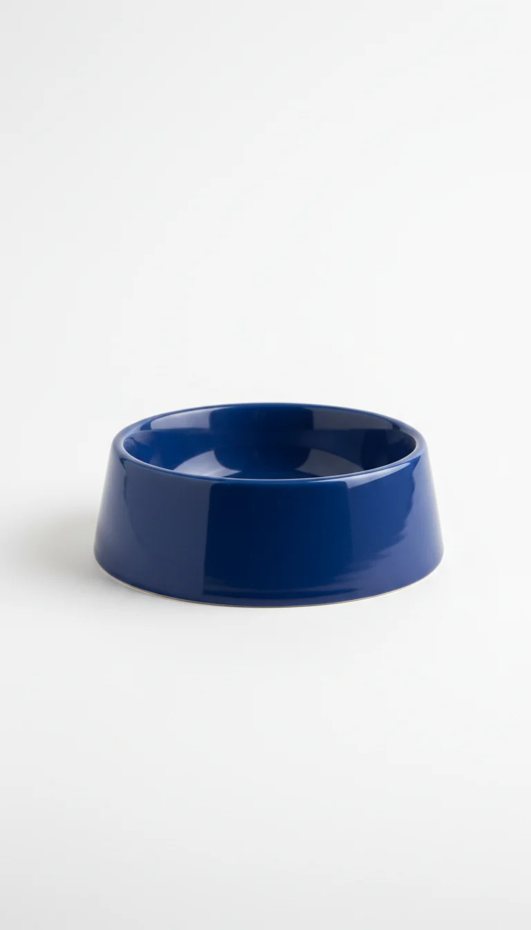 Comedero cerámico azul diseño moderno