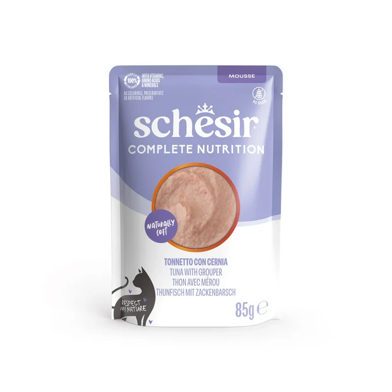 Schesir | Complete Nutrition Mousse - Atún con Mero (12X85g)